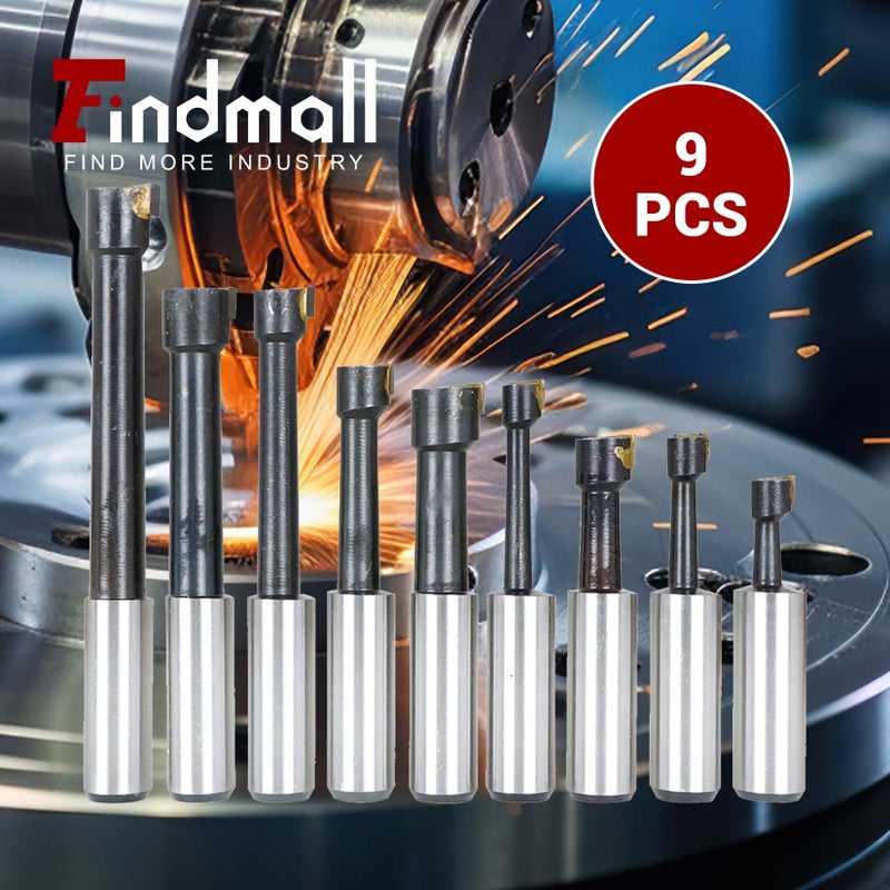 findmall 9pcs 2" Boring Head R8 Shank Boring Tool Set 1/2" Carbide Boring Bar Set Milling Fit for Milling Machine - Image 3